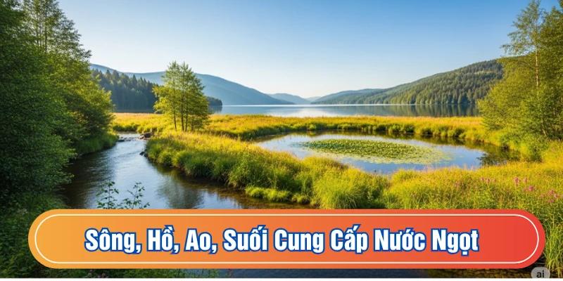 Sông, hồ, ao suối đóng vai trò quan trọng trong việc cung cấp nước ngọt